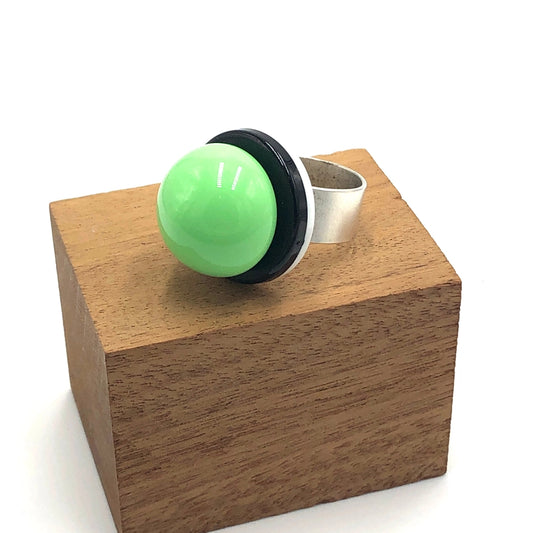 Lime Green Pop Lucite Cocktail Ring