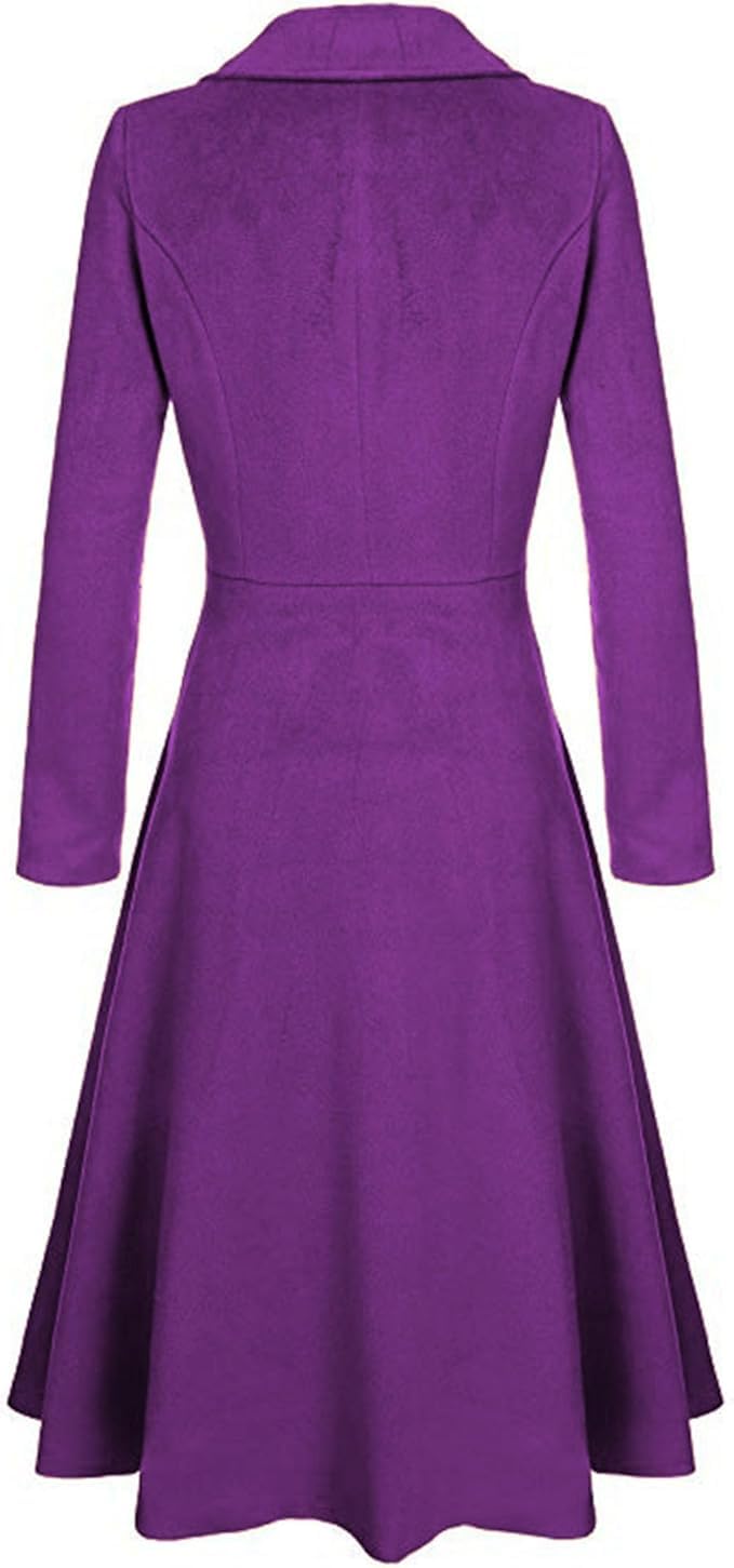 Winter Wool Dress Overcoat with Notch Lapel