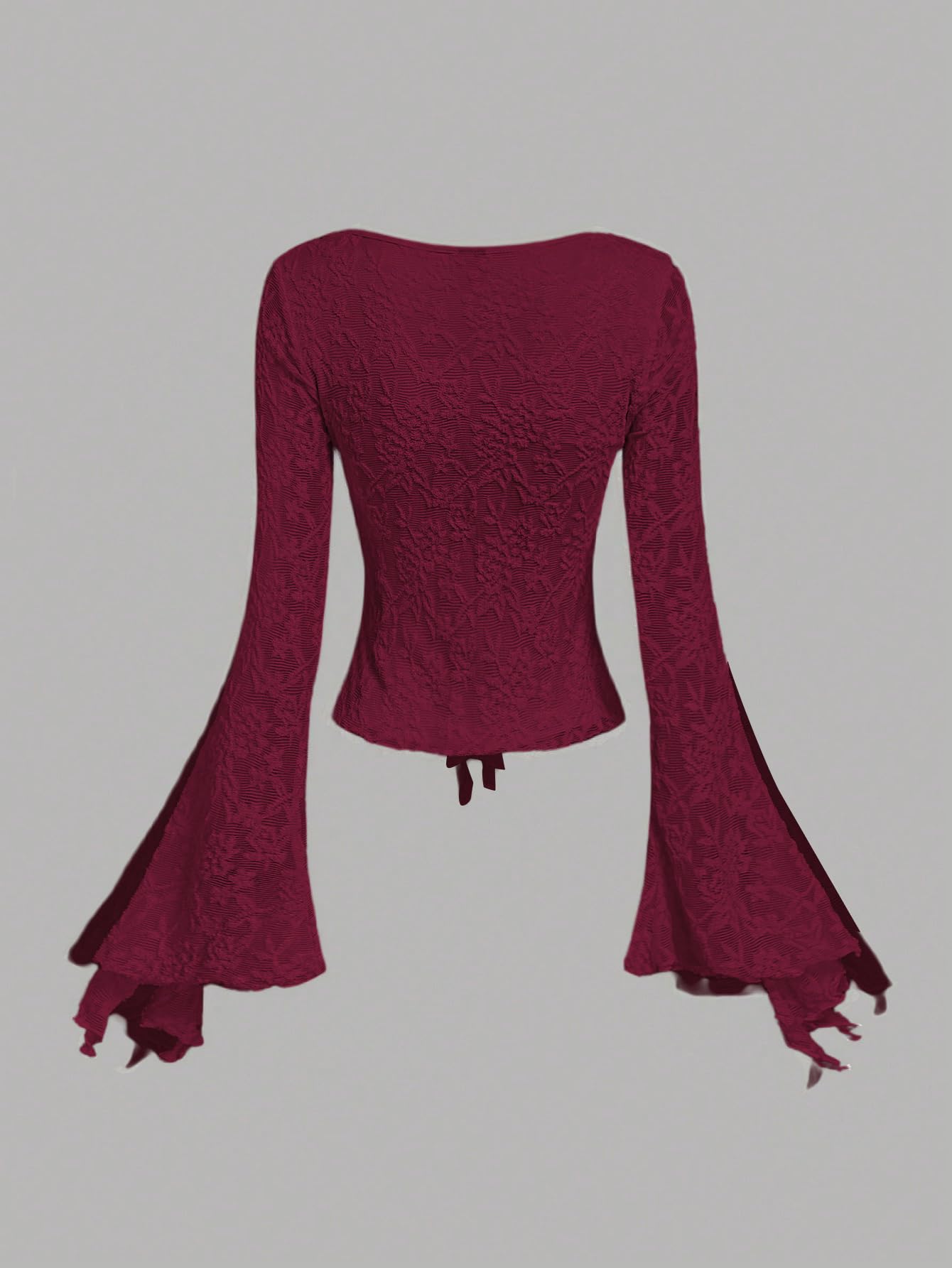 Verdusa Bell Sleeve Bow Blouse