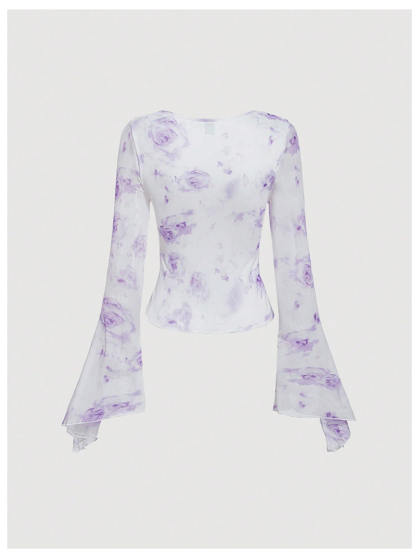 Verdusa Bell Sleeve Bow Blouse