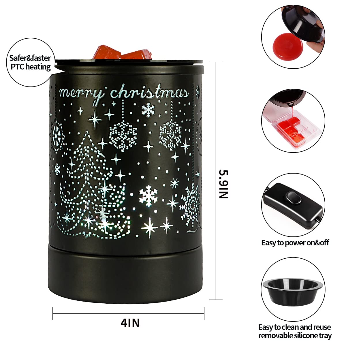Black Electric Fragrance Wax Melts Warmer