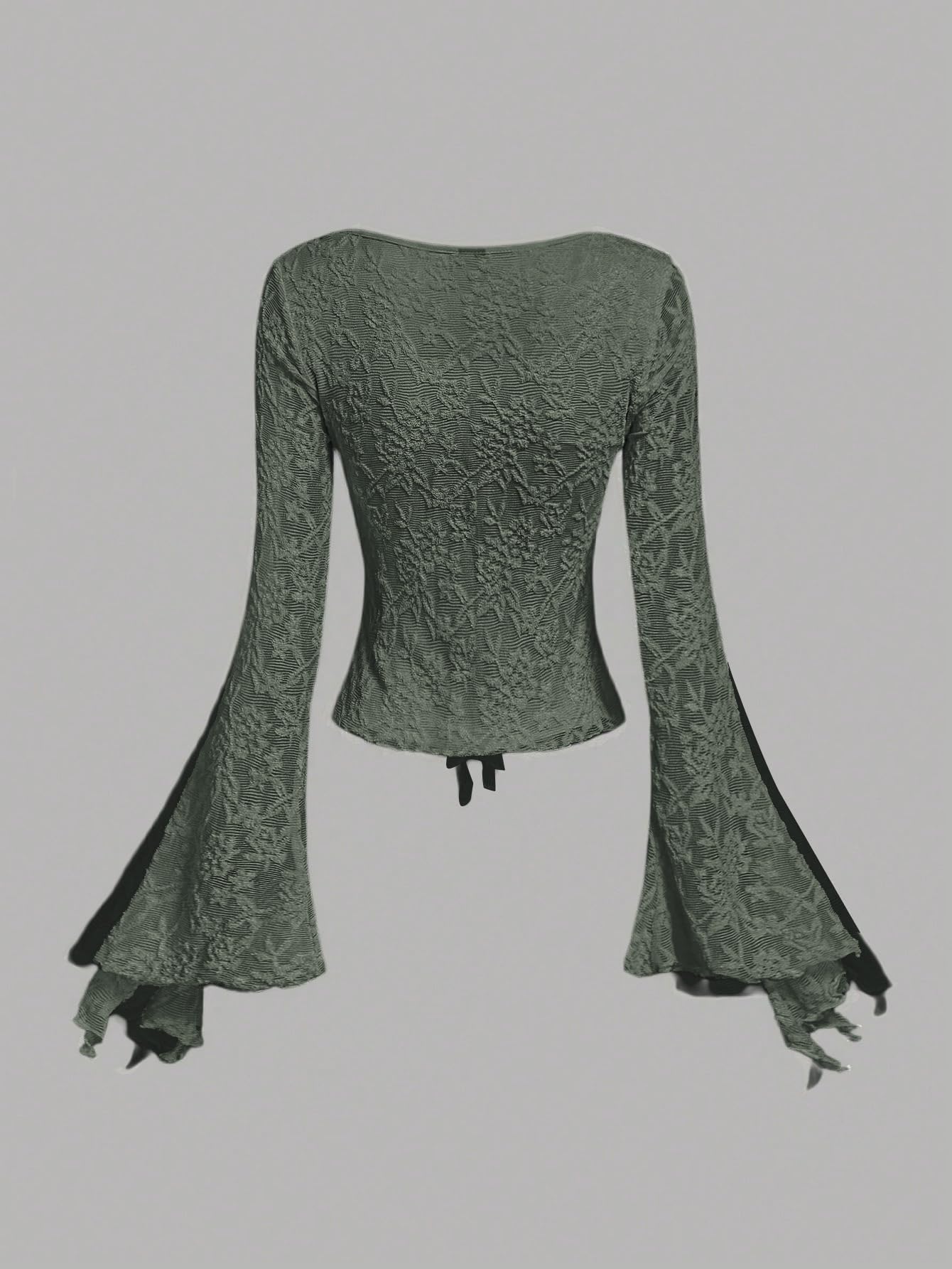 Verdusa Bell Sleeve Bow Blouse