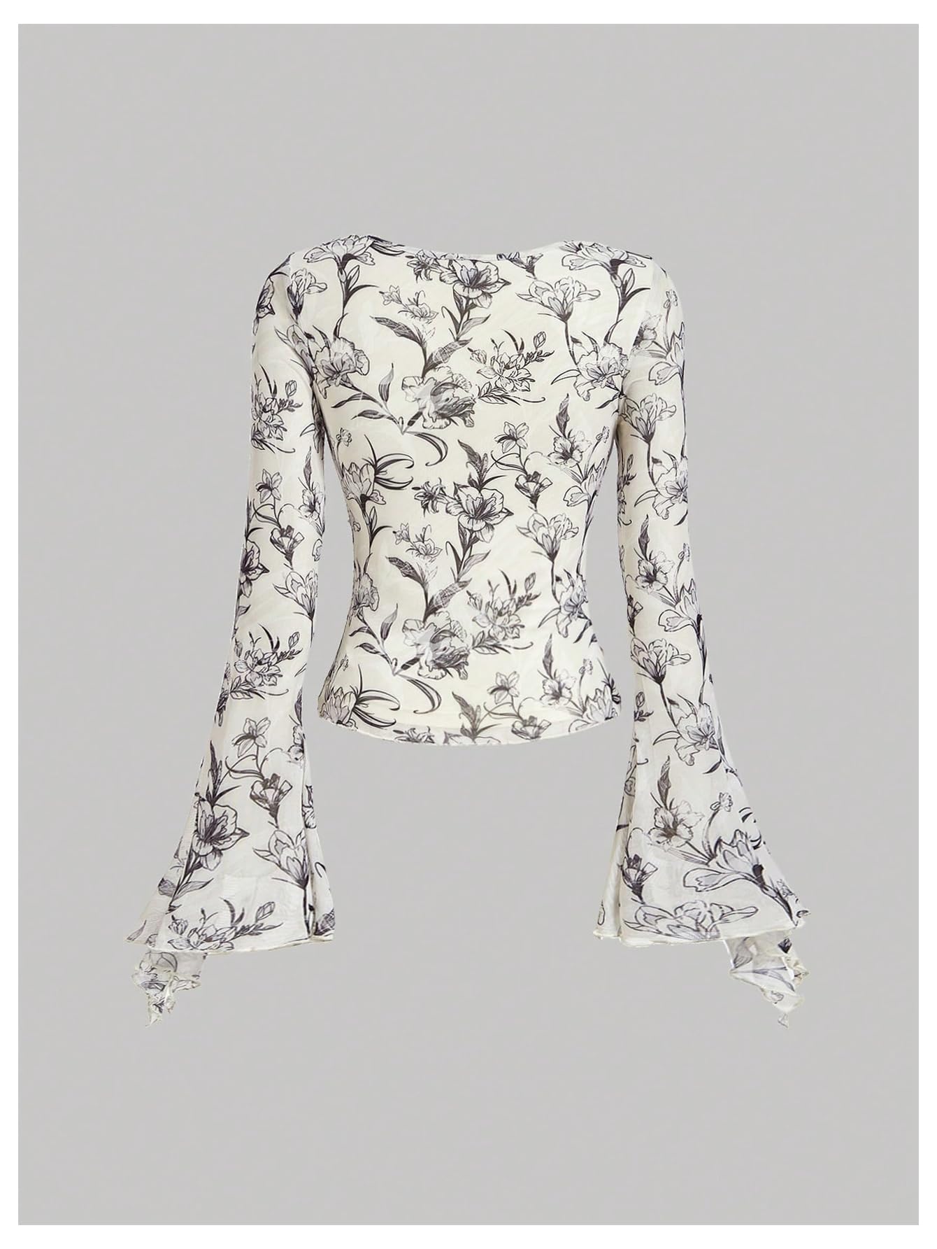 Verdusa Bell Sleeve Bow Blouse