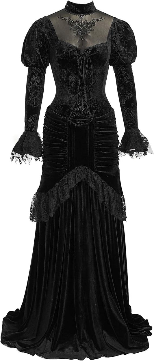 Victorian Velvet Day Dress