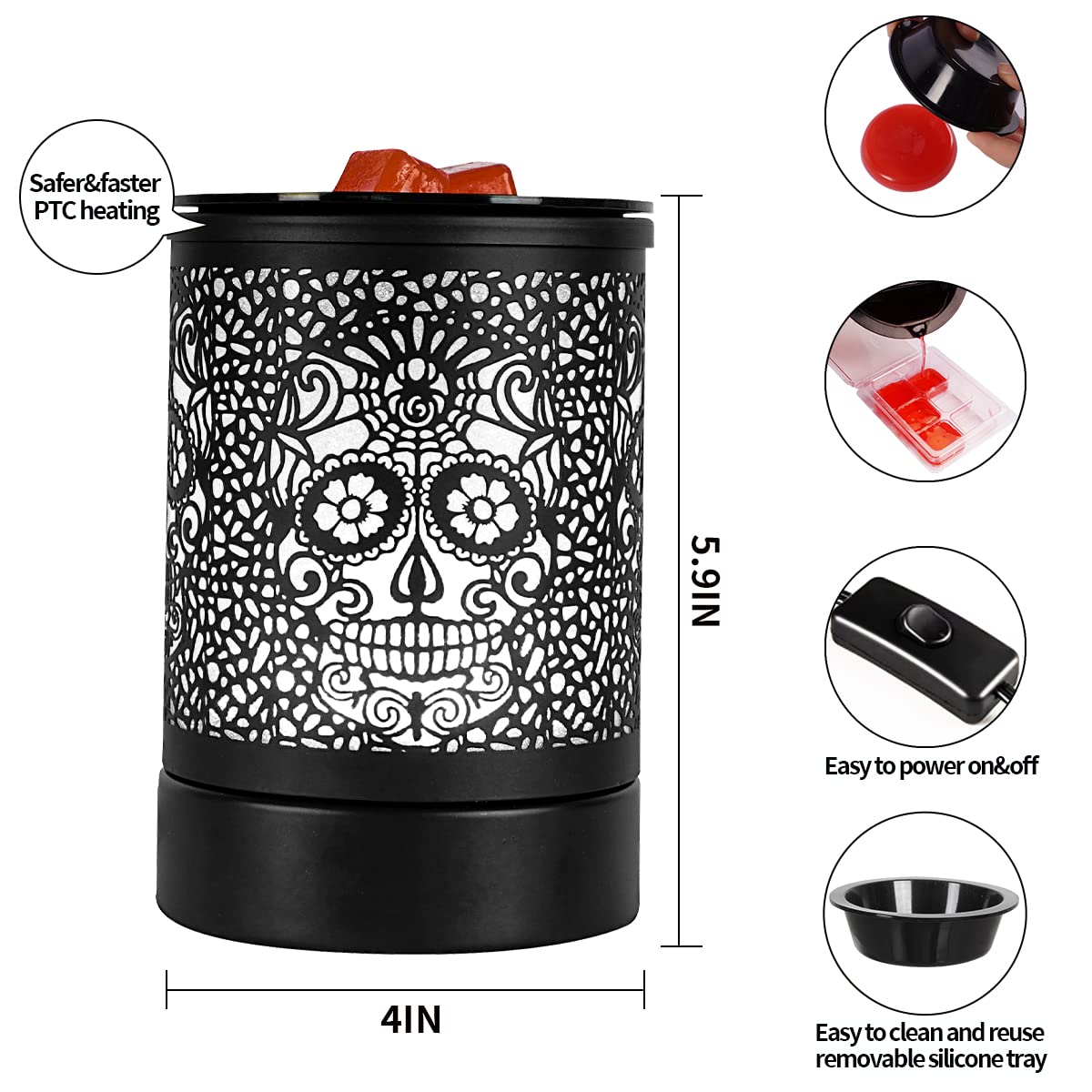 Black Electric Fragrance Wax Melts Warmer