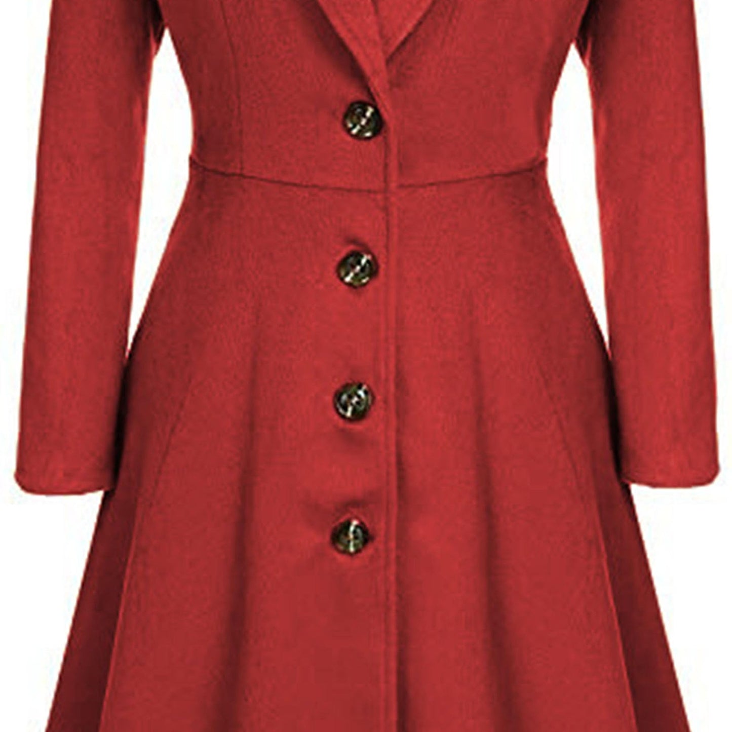 Winter Wool Dress Overcoat with Notch Lapel