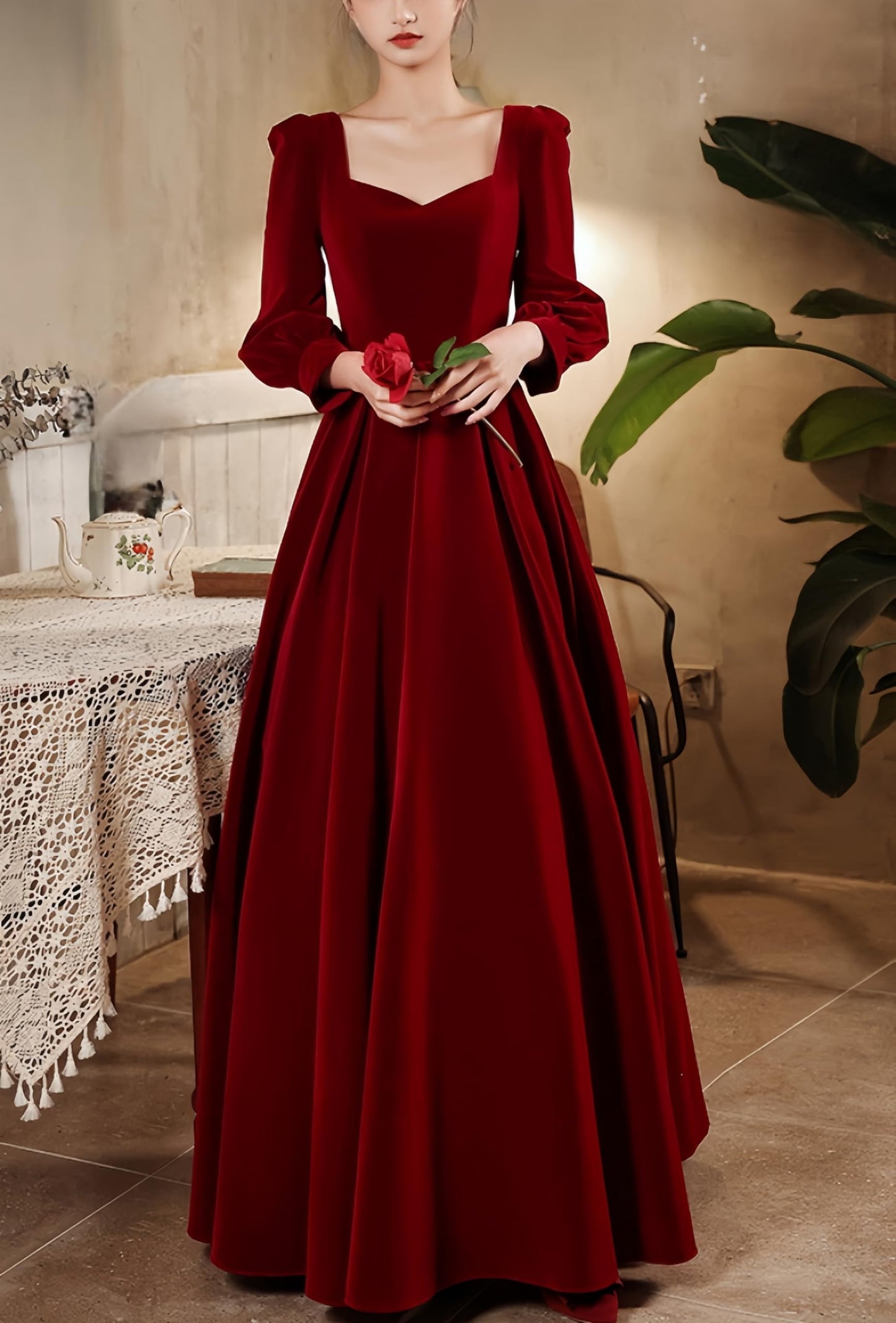 Victorian Velvet Long Gown