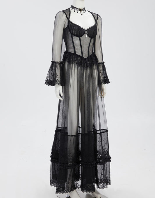 Sheer Vintage Dress with Choker