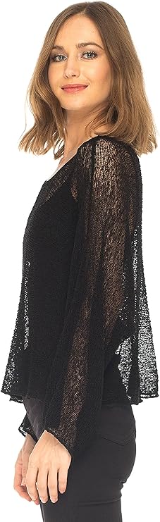 Sheer Knit Lightweight Shrug Sweater