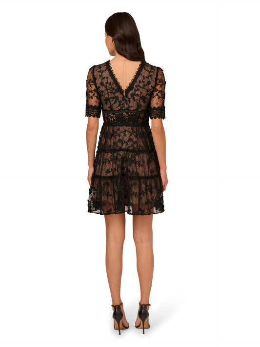 Adrianna Papell Lace Embroidered Dress