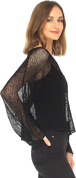 Sheer Knit Lightweight Shrug Sweater