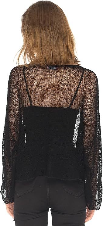 Sheer Knit Lightweight Shrug Sweater
