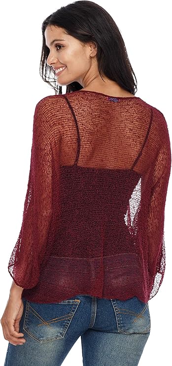 Sheer Knit Lightweight Shrug Sweater