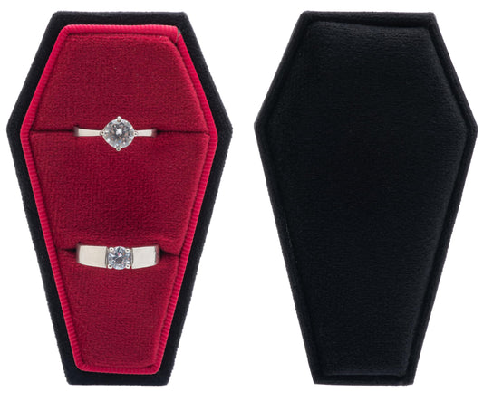 Velvet Coffin Ring Box (Black, Forest Green, and Red)