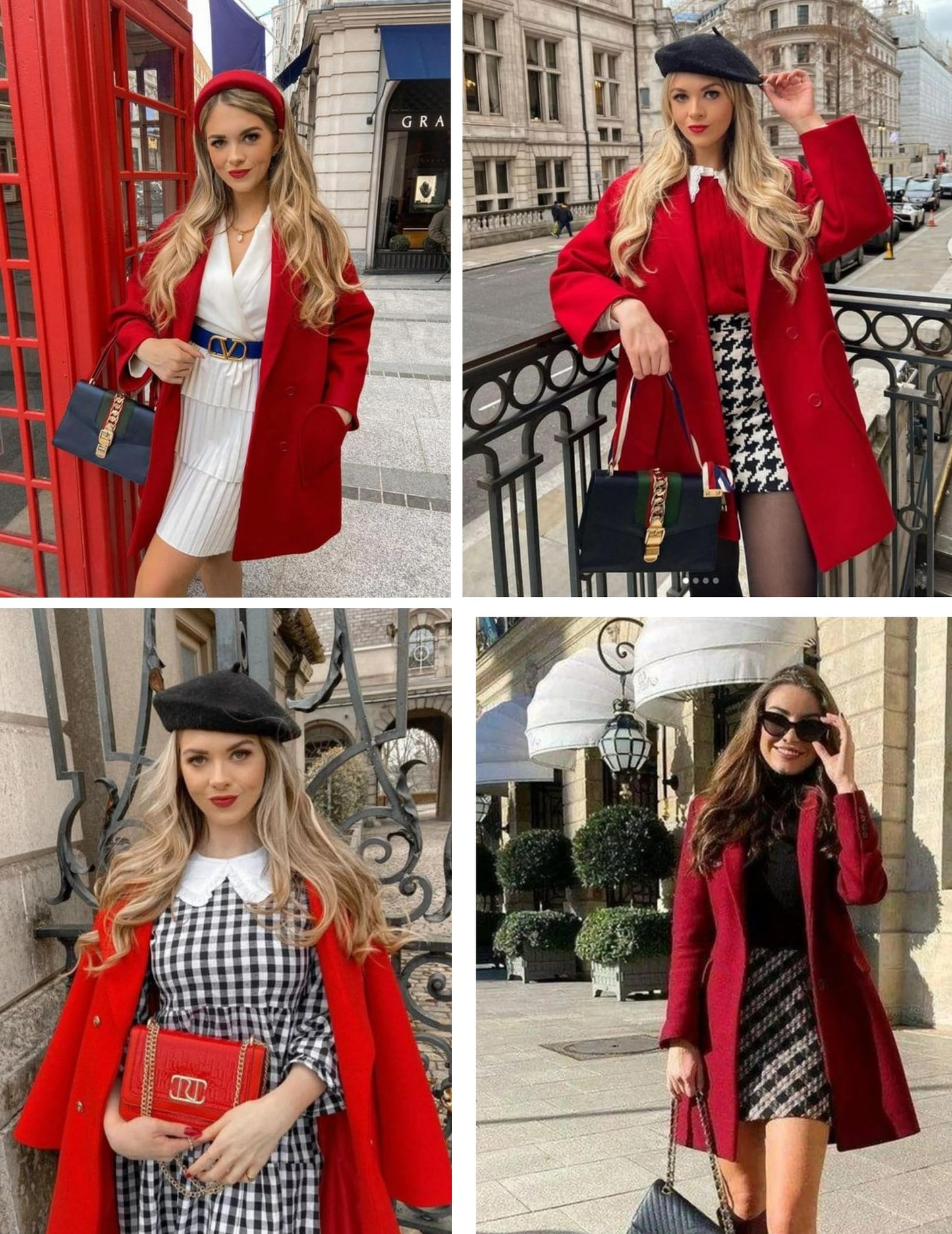 Zeagoo Faux Fur Lapel Double-breasted Thick Wool Coat