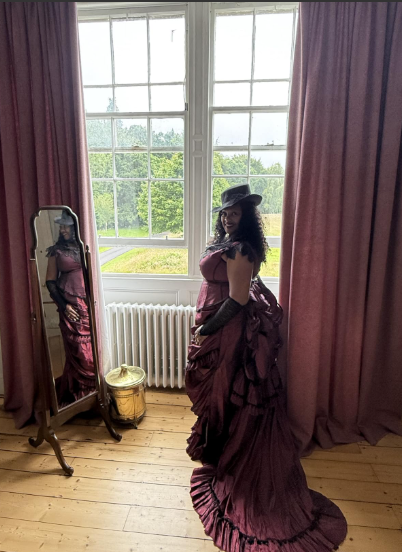 Vintage Bustle Evening Gown