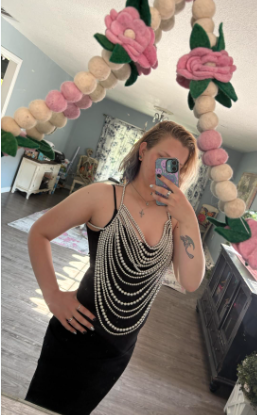 Silver Multi-layer Imitation Pearl Beaded Body Chain