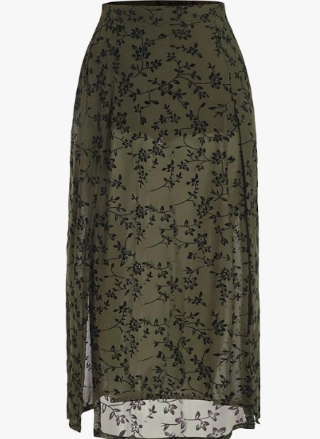 Double Slit Long Skirt