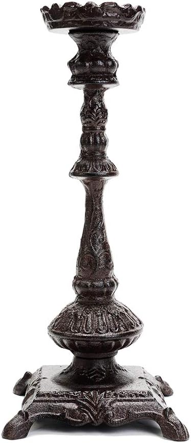 Heavy-Duty Cast-Iron Candlestick Holders - Handcrafted Vintage Candelabra & Single Candle Holder