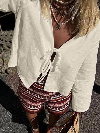 Tie Front Linen Shirt