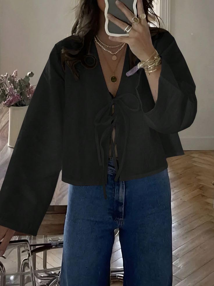 Tie Front Linen Shirt