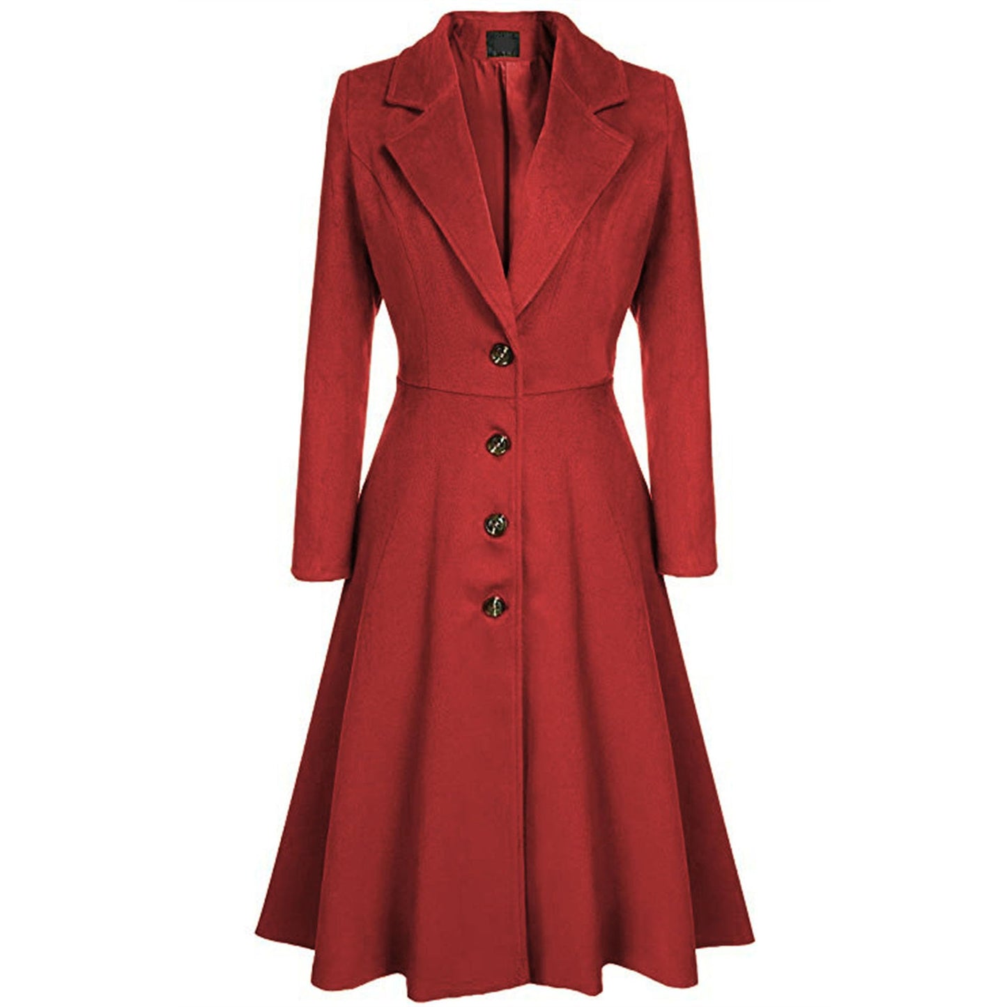 Winter Wool Dress Overcoat with Notch Lapel