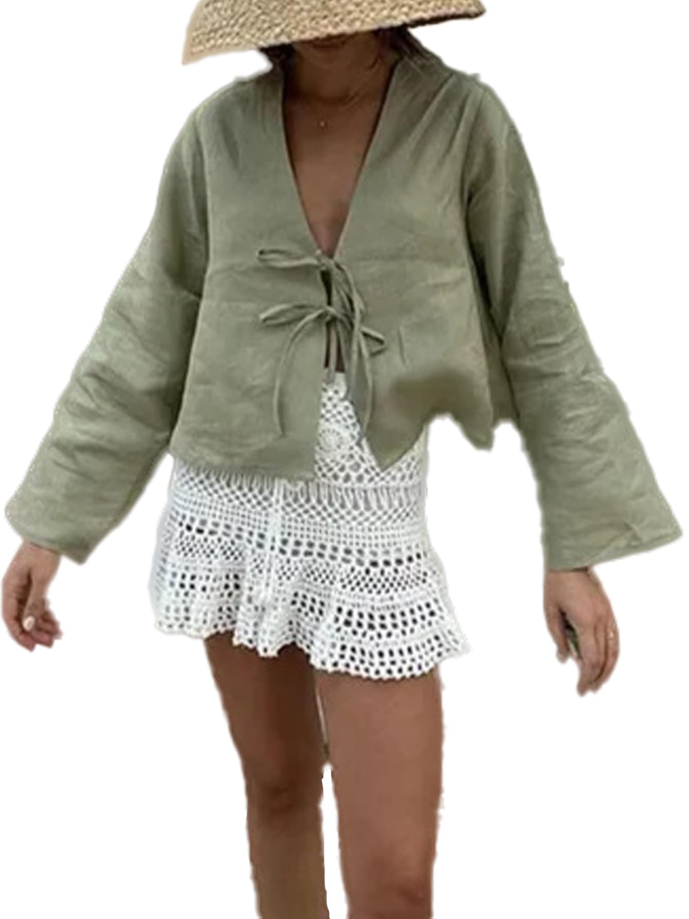 Tie Front Linen Shirt