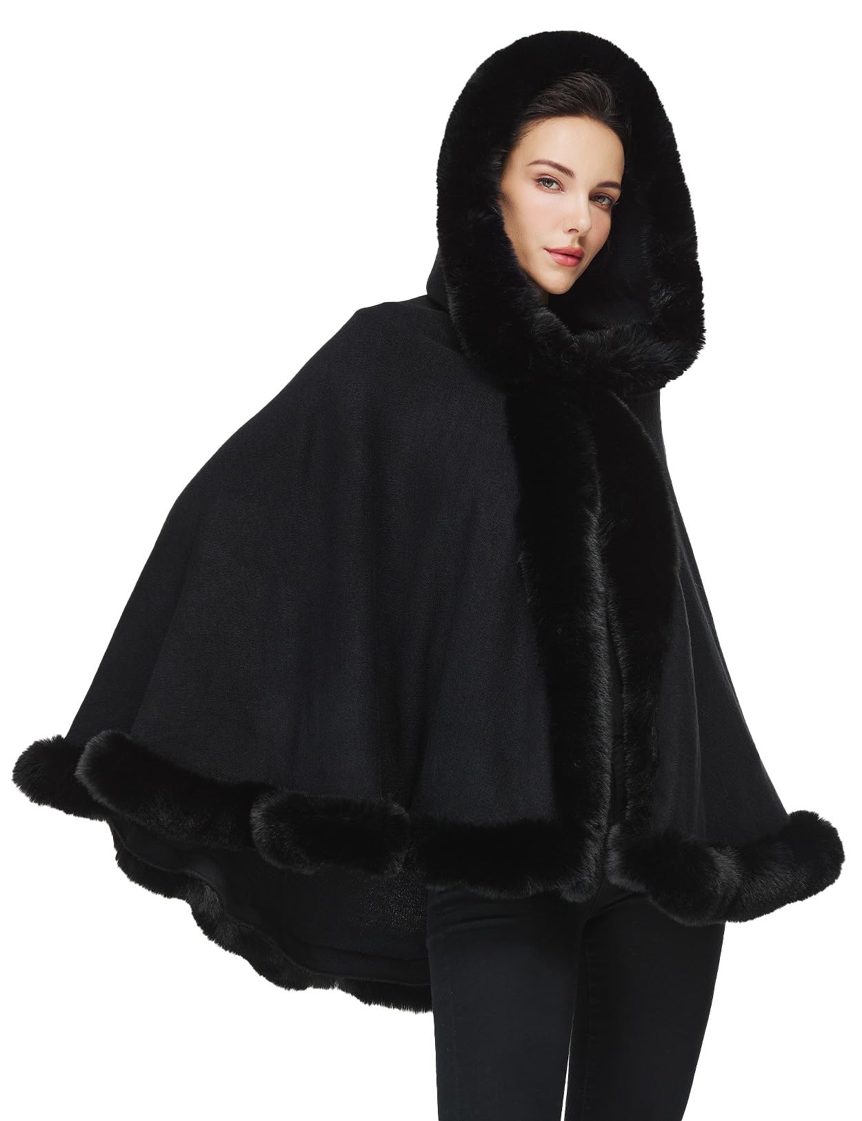 Poncho Hooded Shawl Wrap