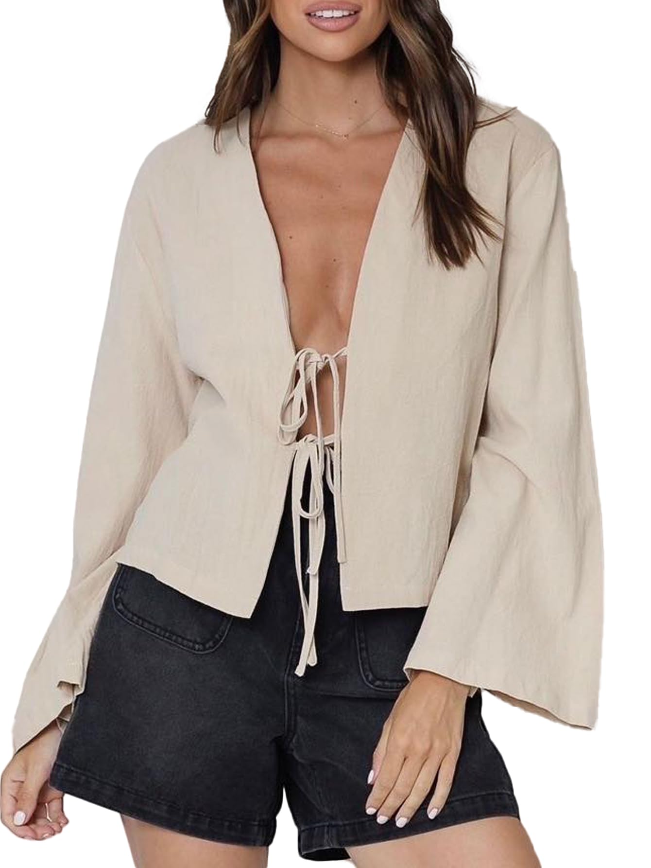Tie Front Linen Shirt