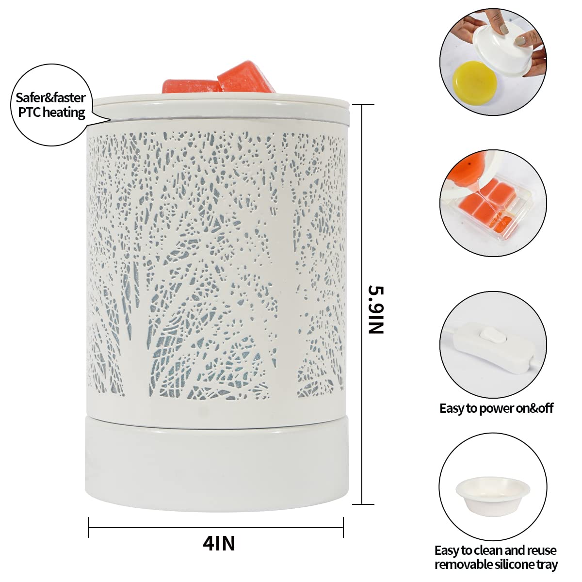 Black Electric Fragrance Wax Melts Warmer