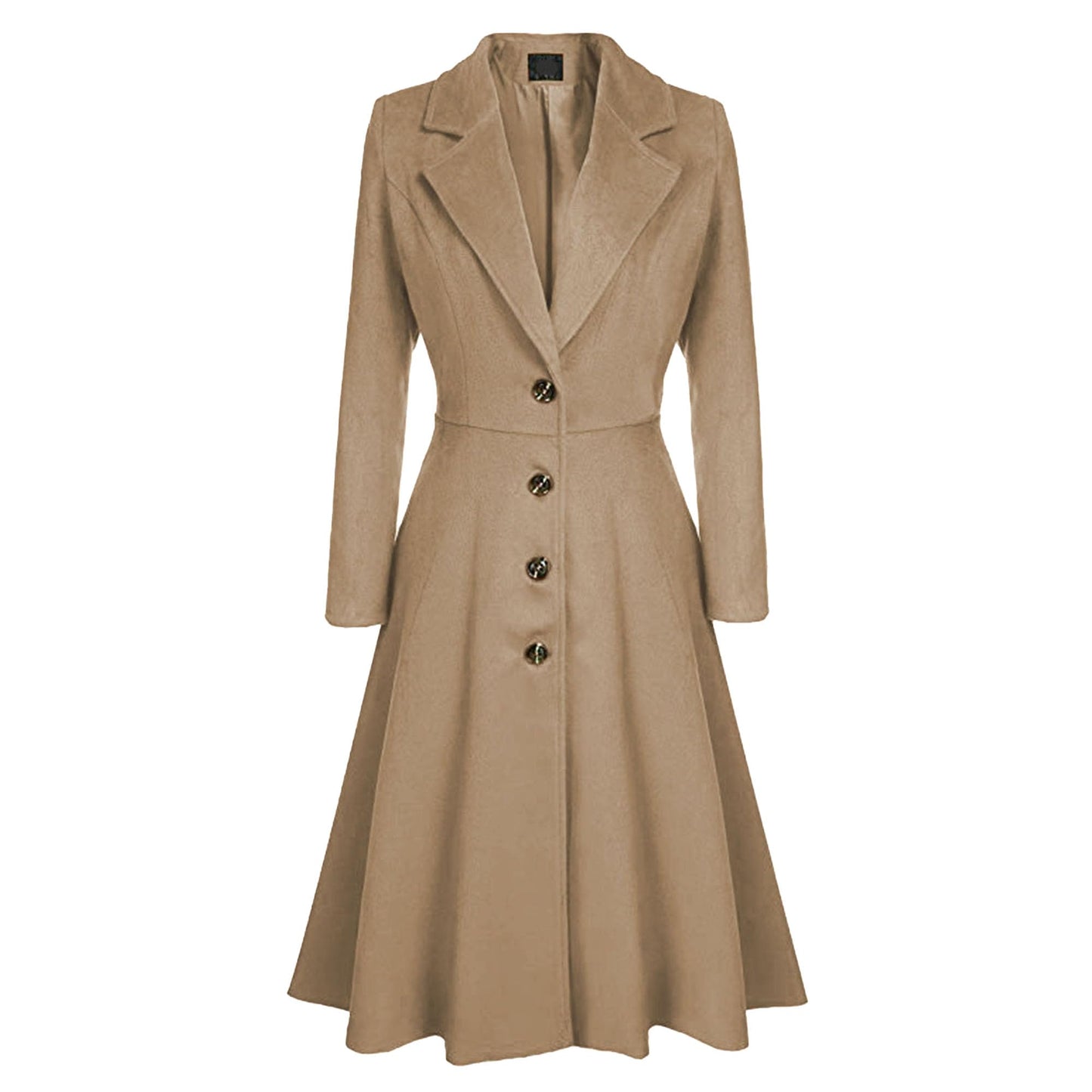 Winter Wool Dress Overcoat with Notch Lapel