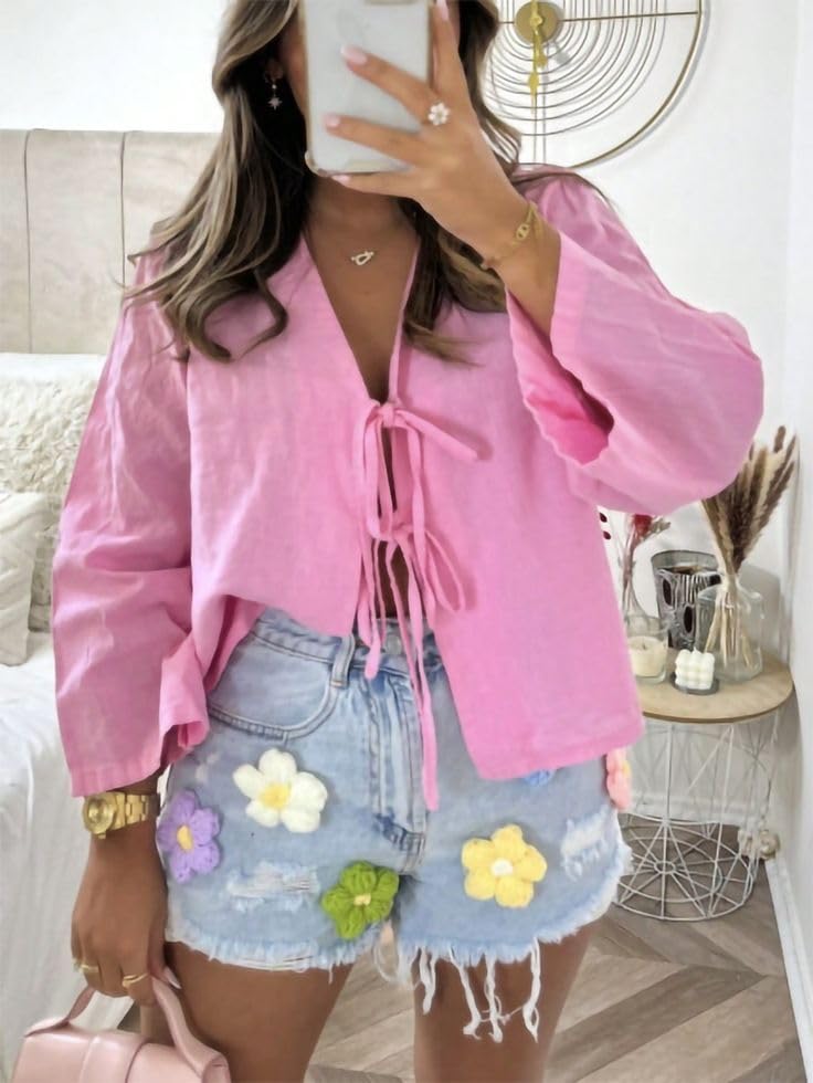Tie Front Linen Shirt