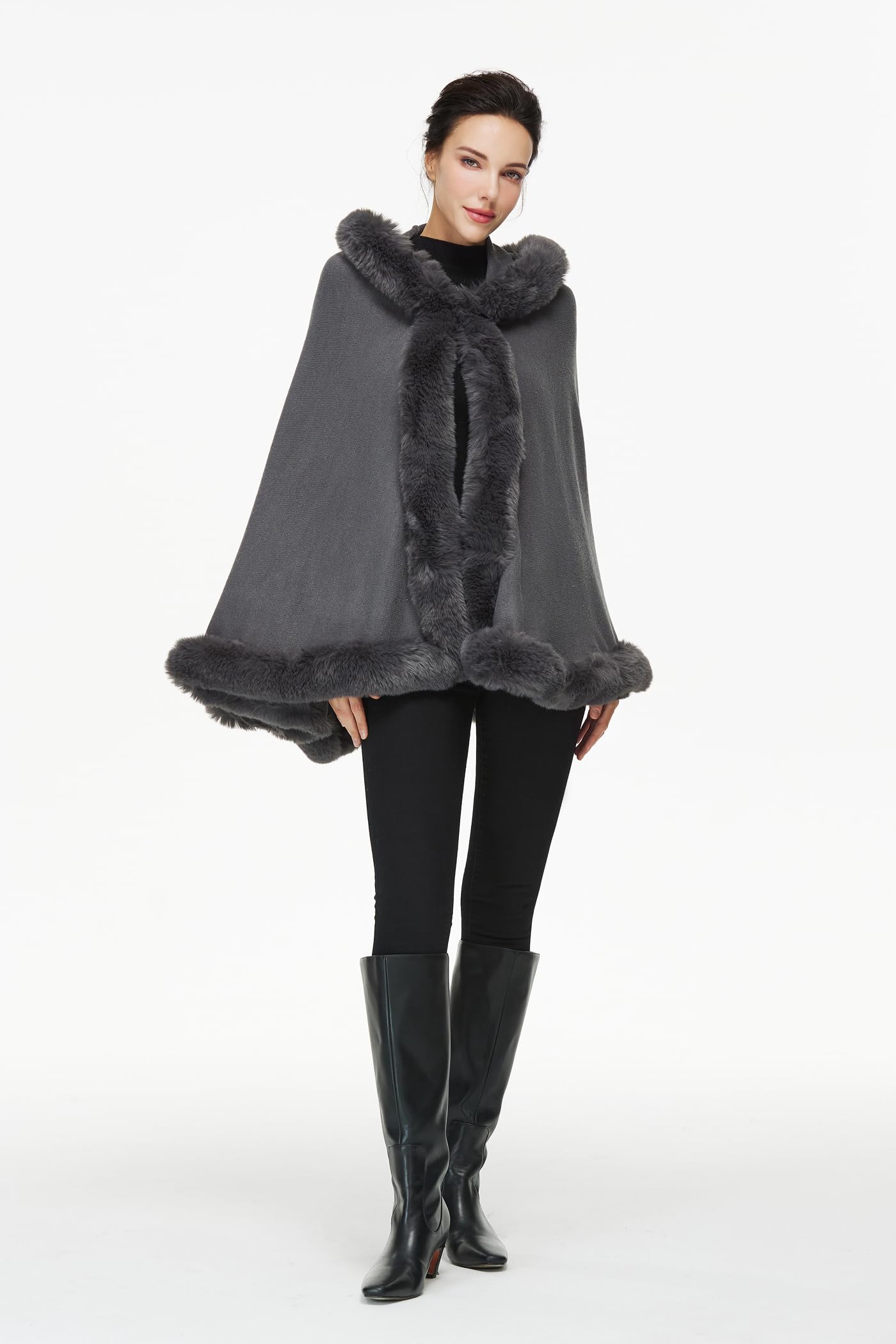 Poncho Hooded Shawl Wrap