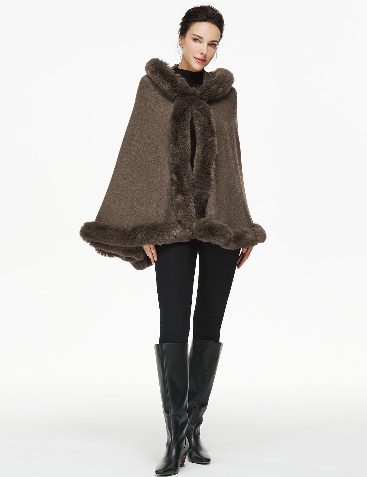 Poncho Hooded Shawl Wrap