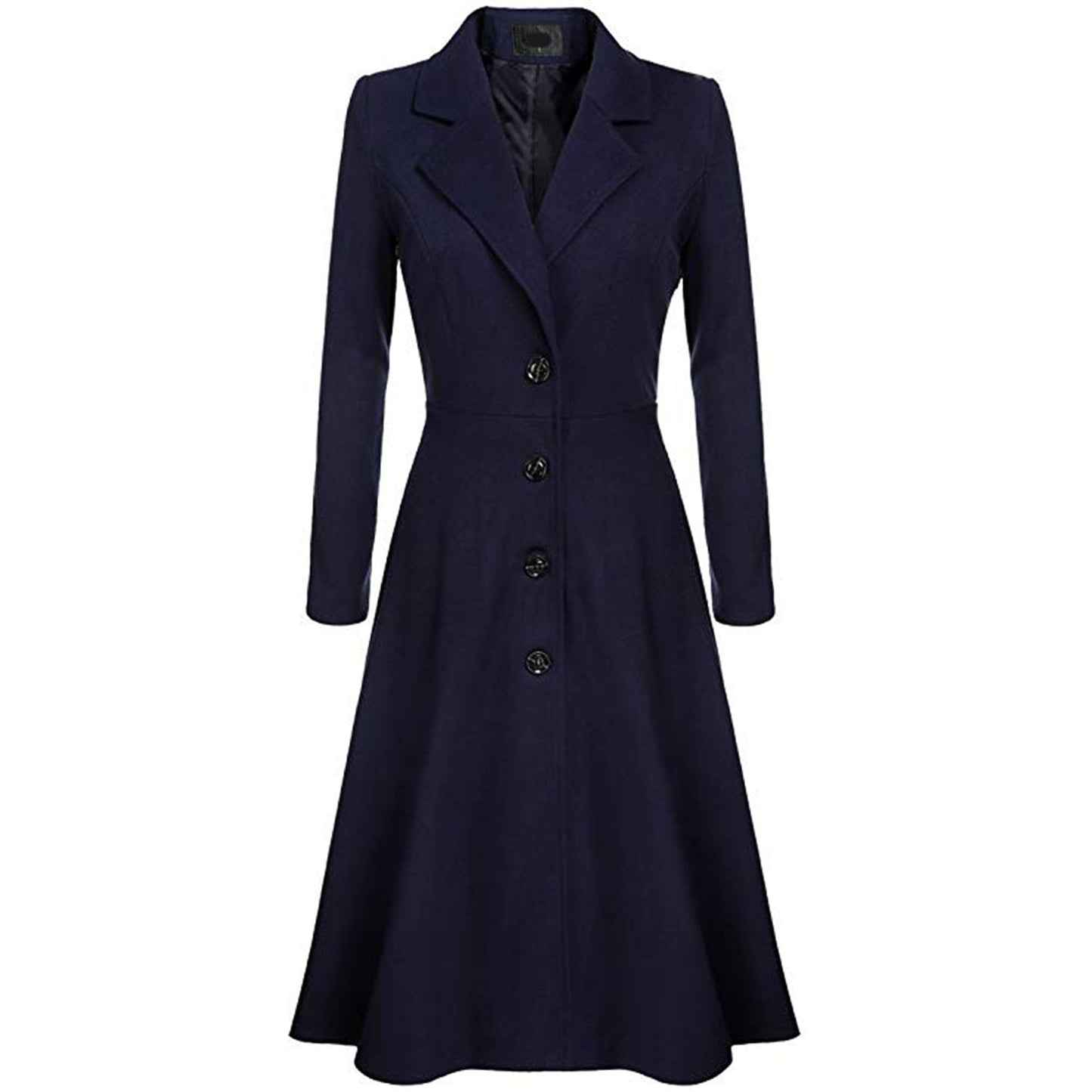 Winter Wool Dress Overcoat with Notch Lapel
