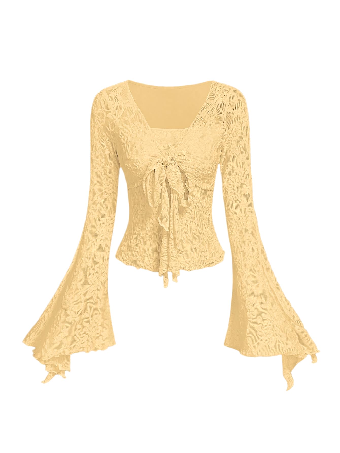 Verdusa Bell Sleeve Bow Blouse