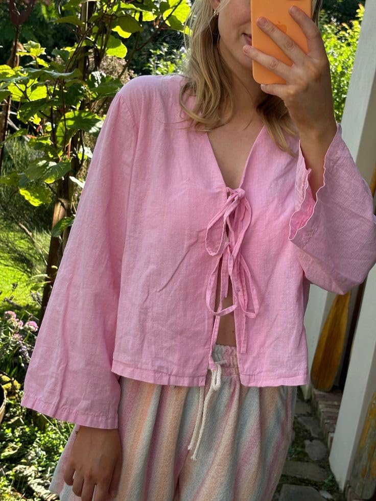 Tie Front Linen Shirt