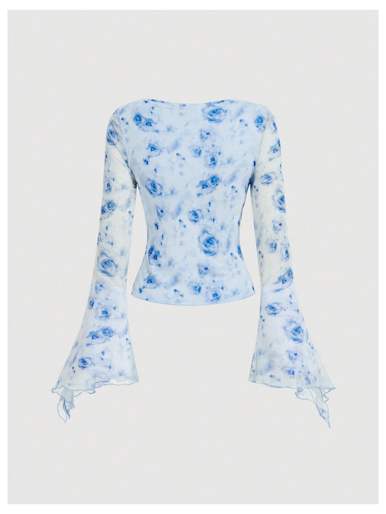 Verdusa Bell Sleeve Bow Blouse