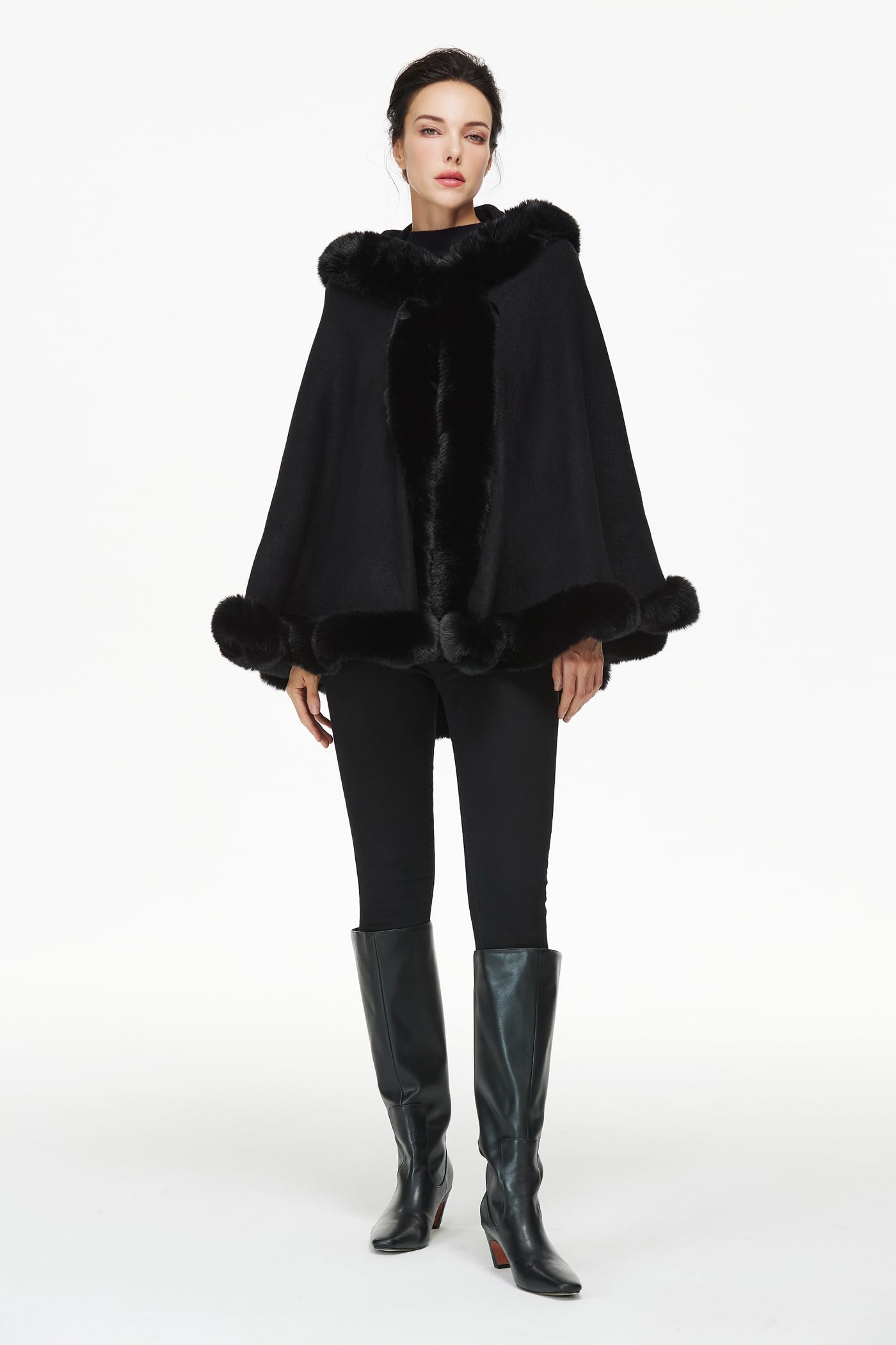 Poncho Hooded Shawl Wrap