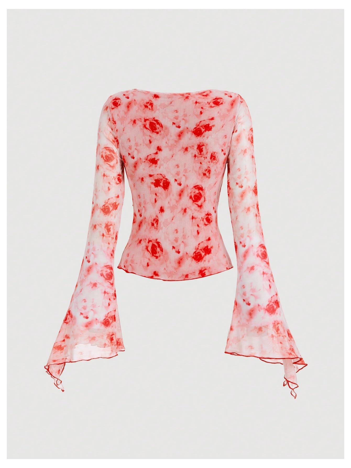 Verdusa Bell Sleeve Bow Blouse