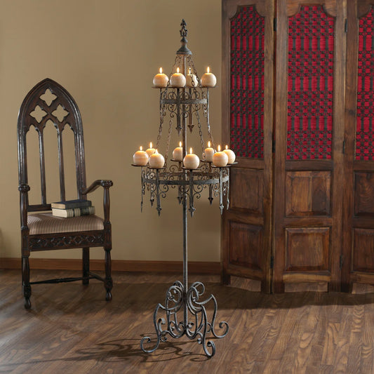 Malbork Castle Gothic Floor Candelabra (63.5'' H )