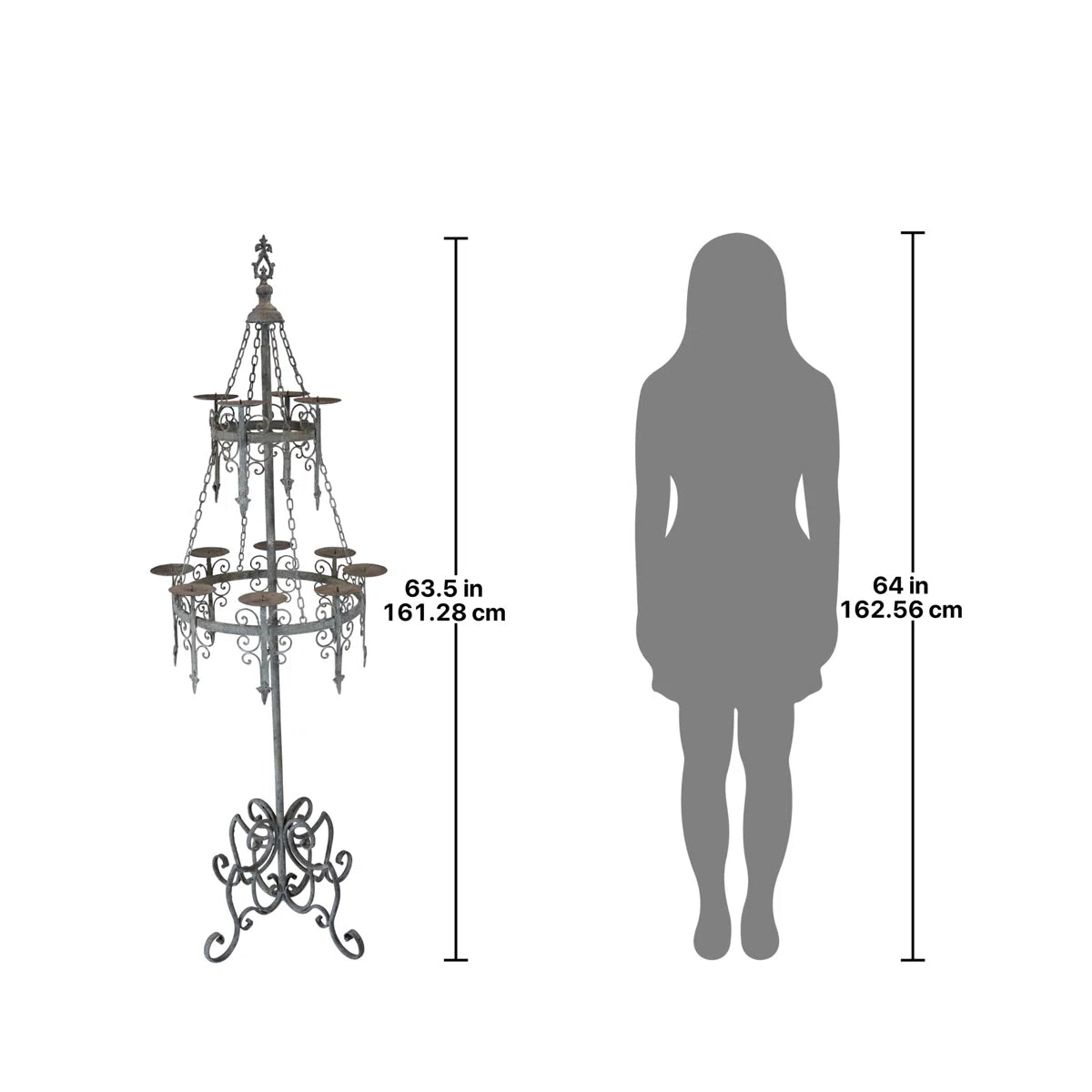Malbork Castle Gothic Floor Candelabra (63.5'' H )