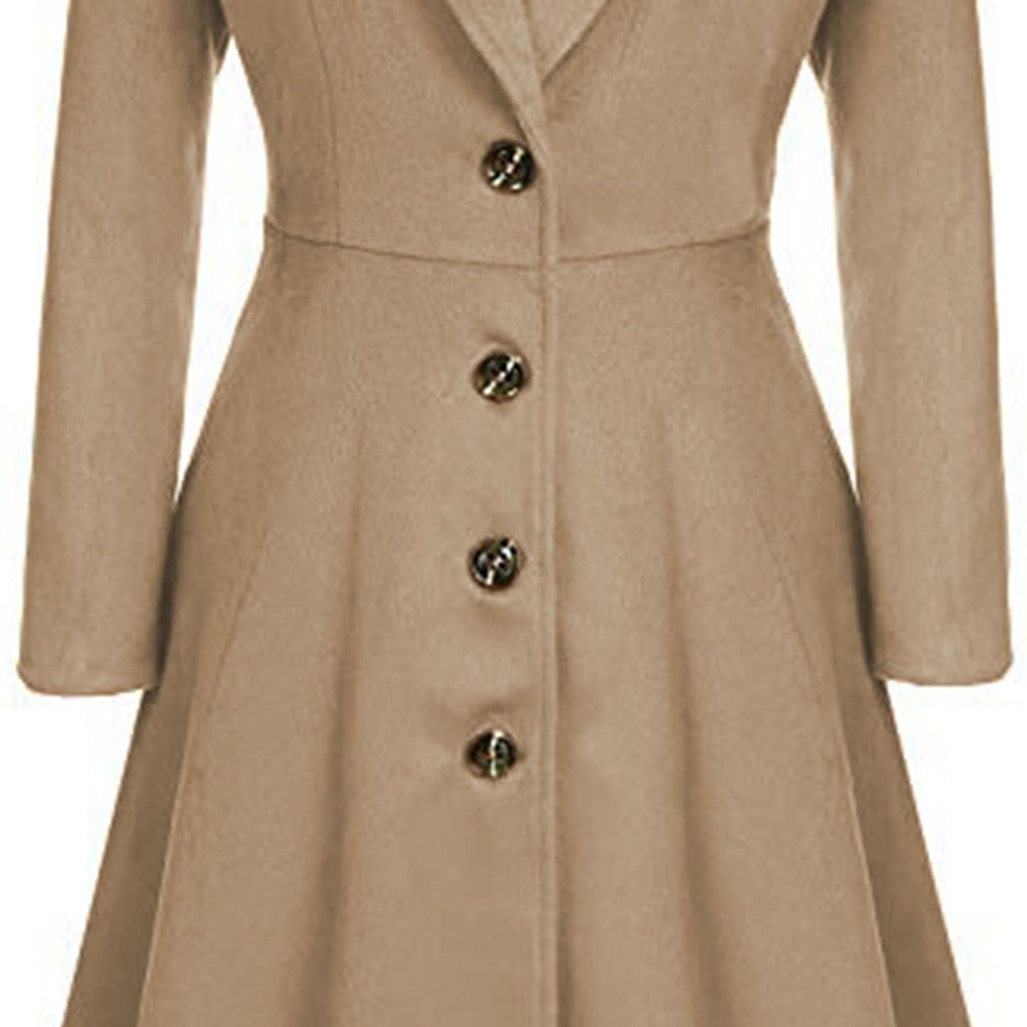 Winter Wool Dress Overcoat with Notch Lapel