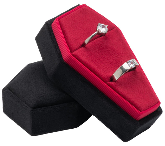 Velvet Coffin Ring Box (Black, Forest Green, and Red)