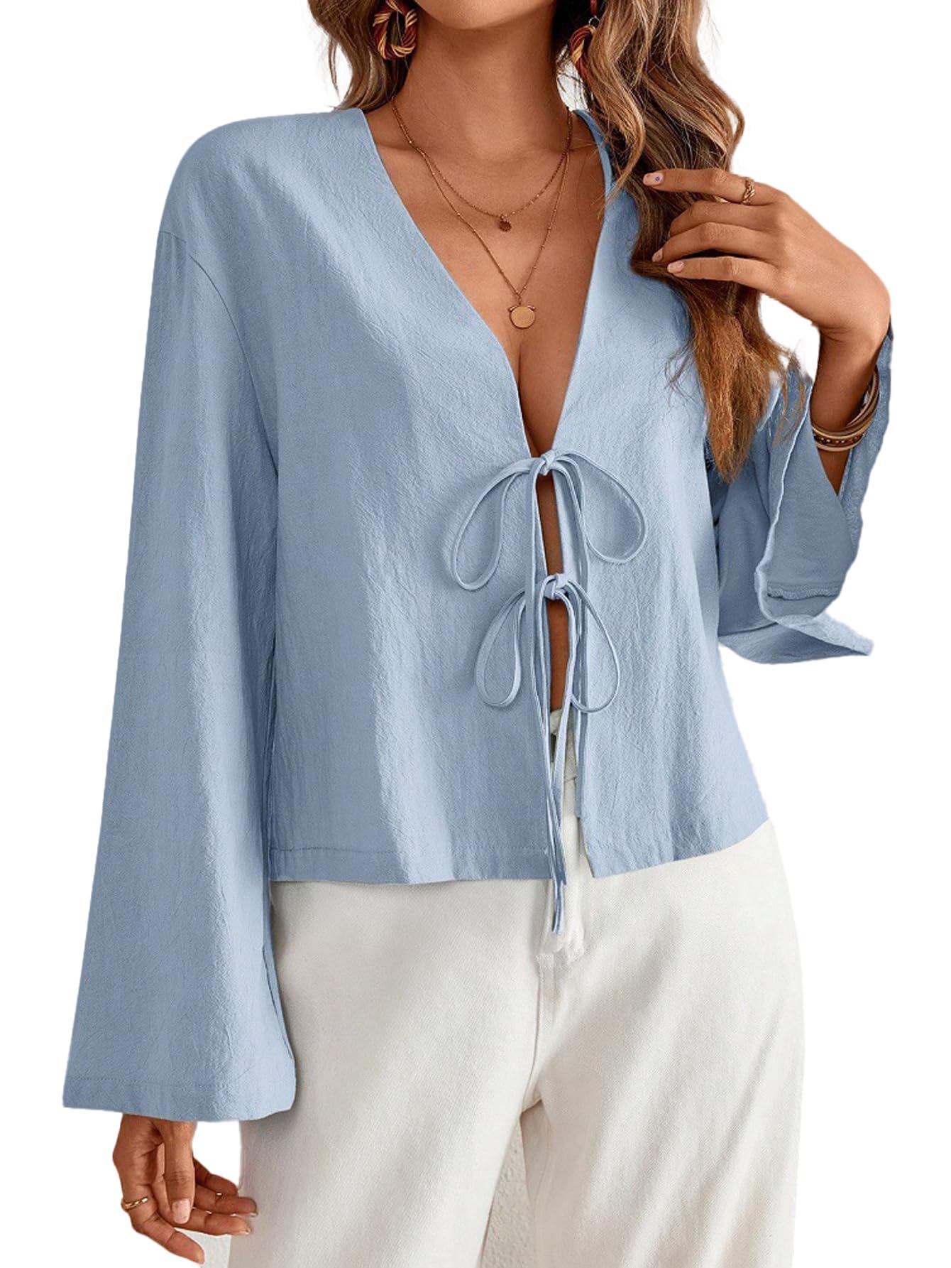 Tie Front Linen Shirt