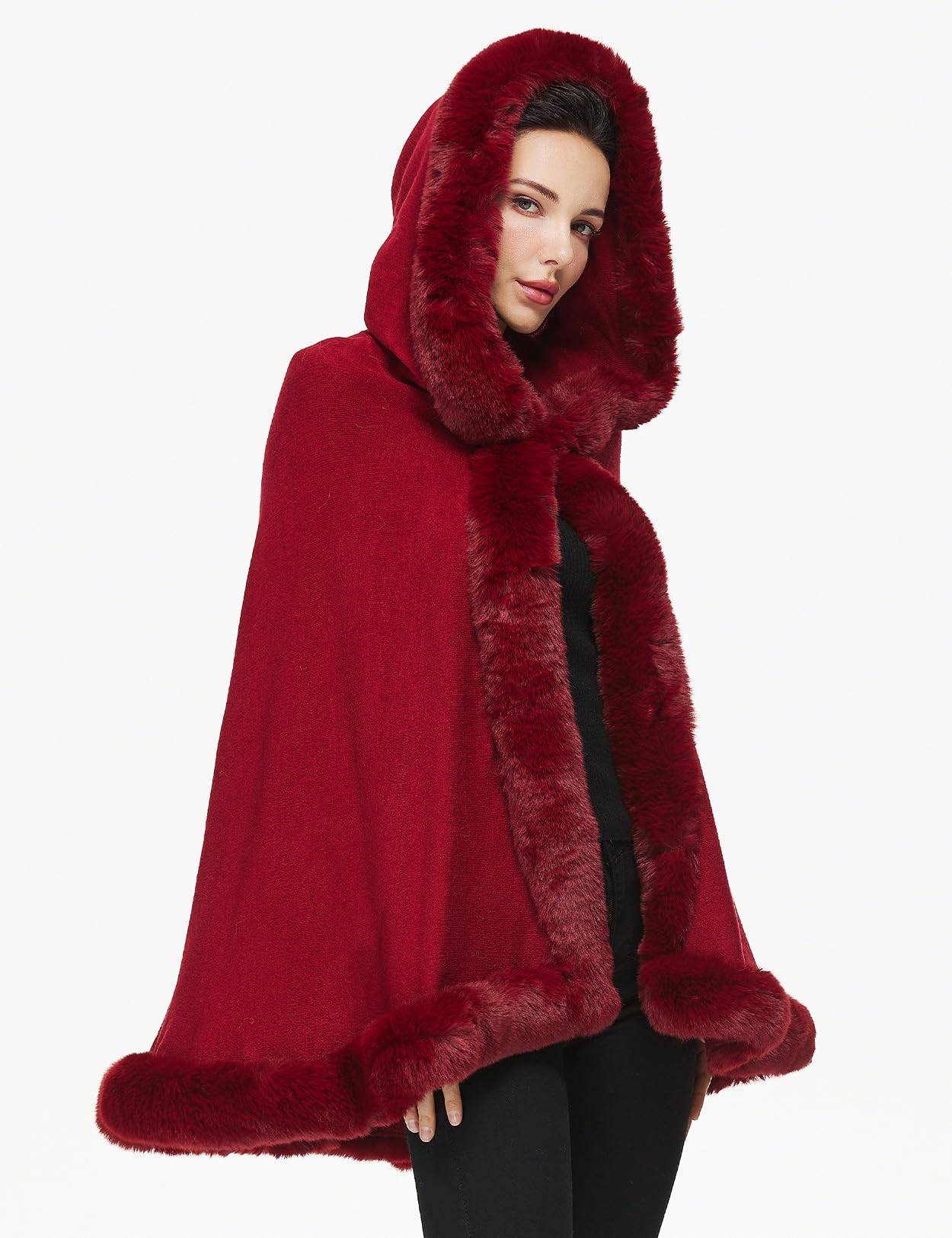 Poncho Hooded Shawl Wrap