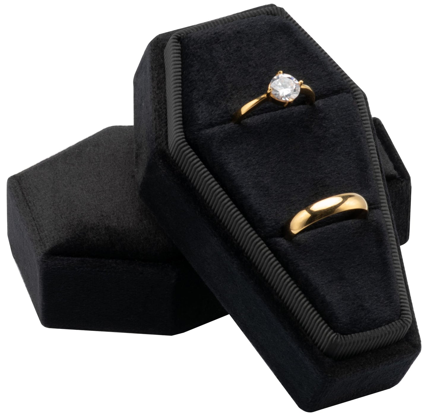 Velvet Coffin Ring Box (Black, Forest Green, and Red)