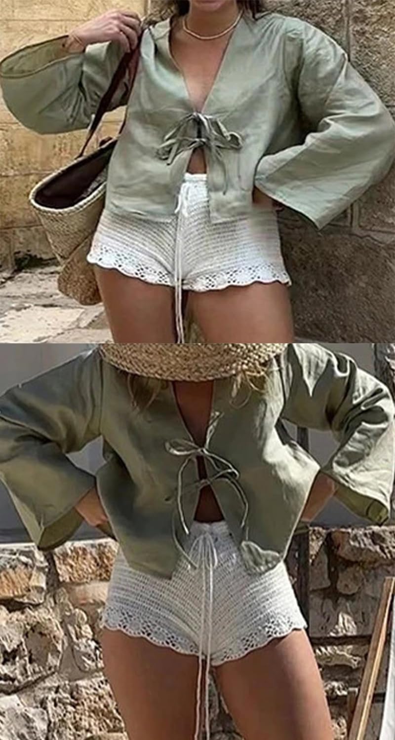 Tie Front Linen Shirt