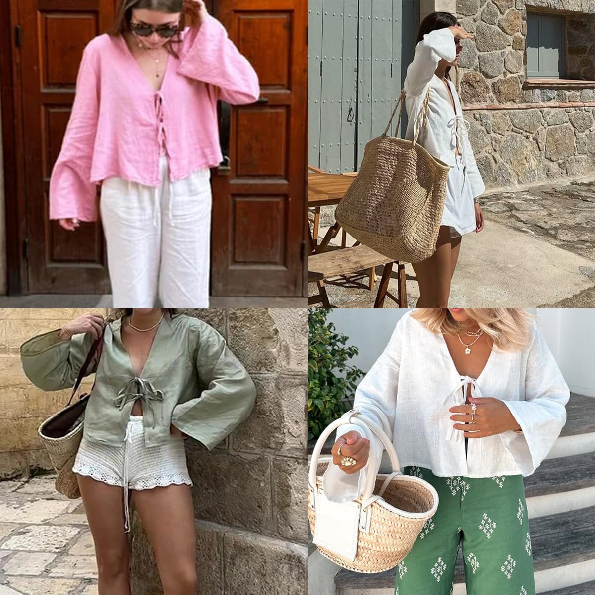 Tie Front Linen Shirt