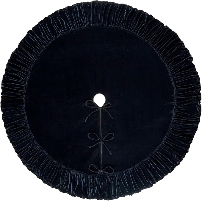 Ruffled Velvet Christmas Tree Skirt